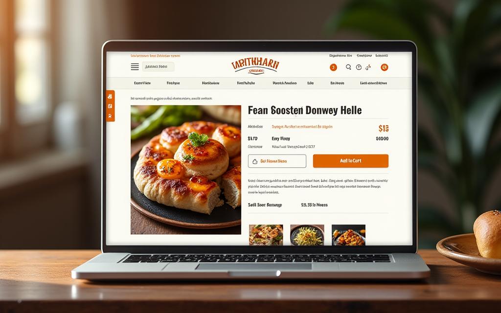 Screenshot of the Artisan Foods e-commerce product page.